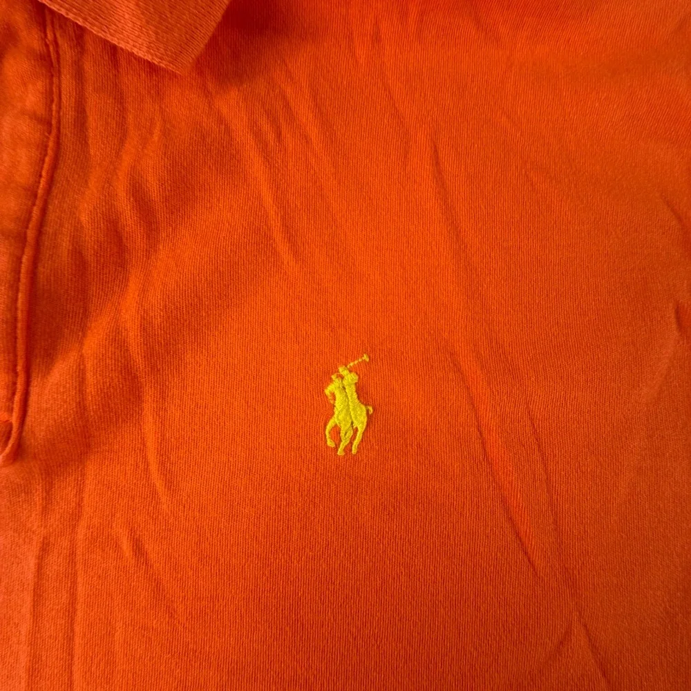 Polo Ralph Lauren Polo Shirt Mens Medium Orange Pony Logo Cotton Preppy Golf Top